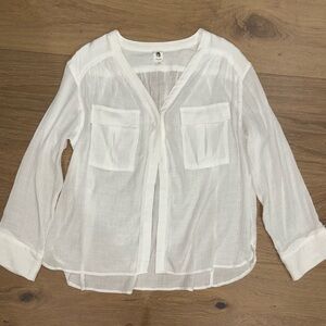 Flawless white sheer blouse Size L